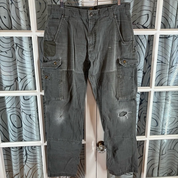 Carhartt 36/34 Green RipStop Double Knee Workout Pants - Picture 1 of 11